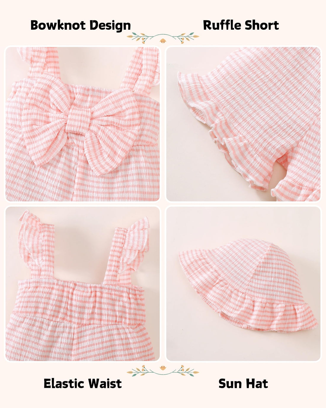 XUANHAO Baby Girl Clothes Summer Romper Outfits for Girls Cute Infant Toddler One-Piece Jumpsuit Ruffle Shorts Sets 6M-3Y WEBE CLOTHING