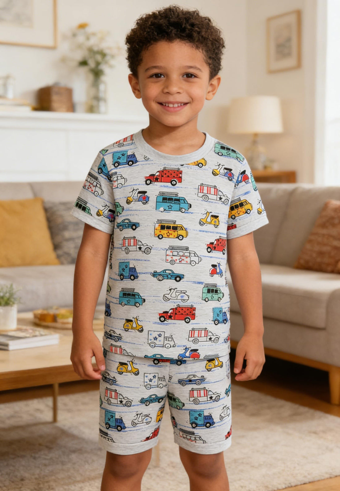 Little Hand Toddler Boys Pajamas Kids Dinosaur Summer PJS Monster Truck Boy Tractor Jammies Hockey Short Sets 2-7 Years