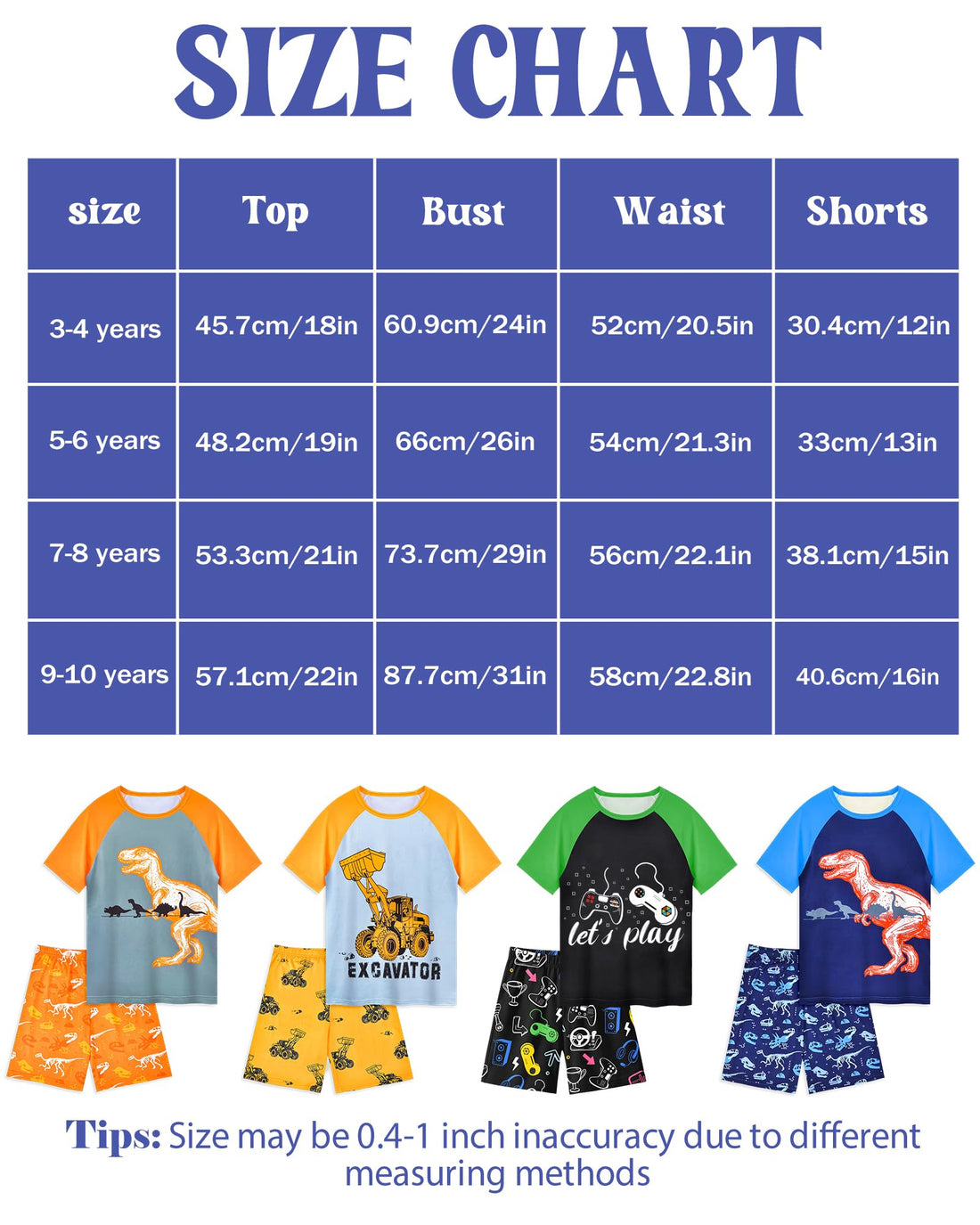 PASHOP Boys Pajamas Little Boys Summer Pajamas 2 Piece Short Sleeve Top and Shorts Sets Kids Pjs Sleepwears 3-10 Years
