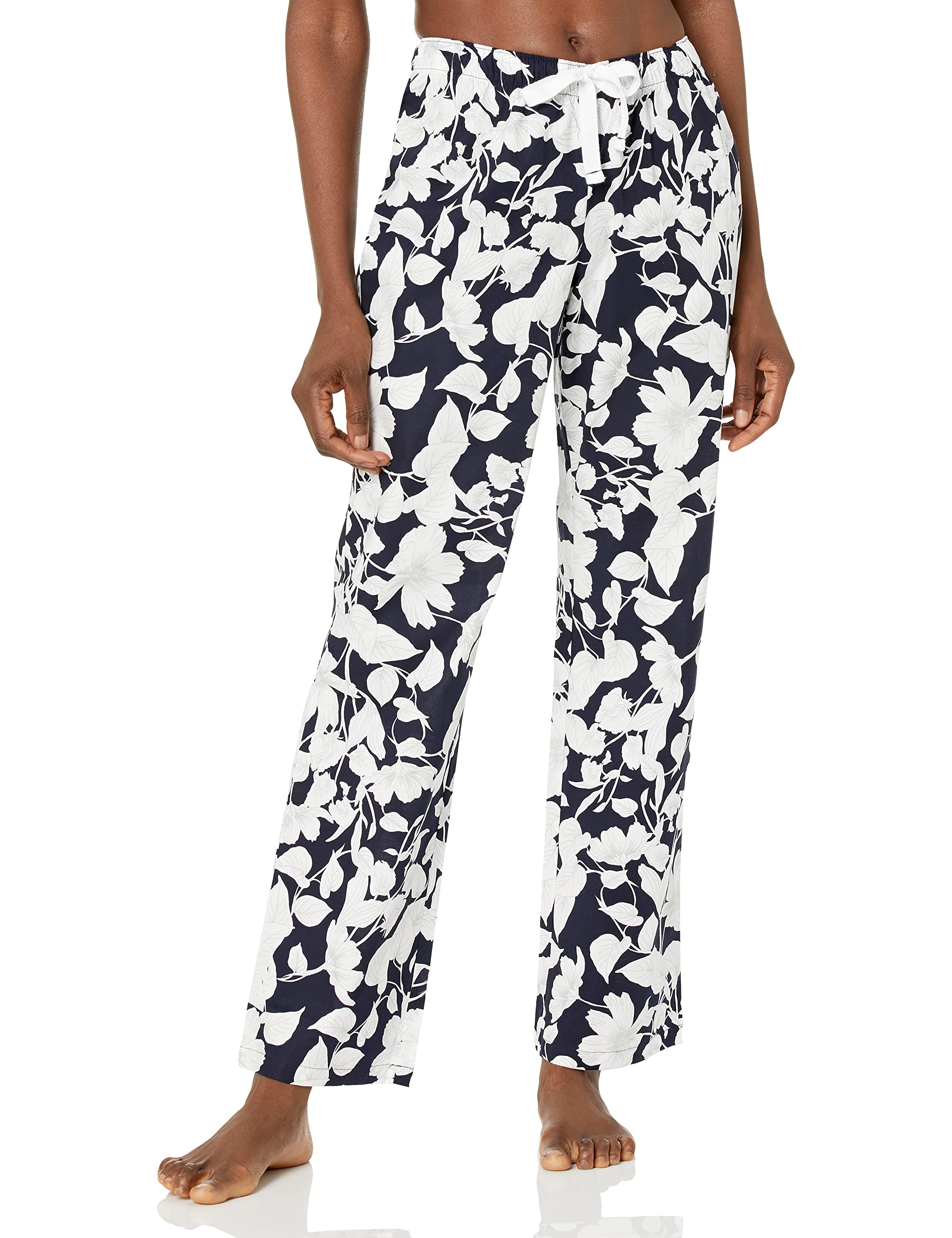 Amazon Essentials Women's Cotton Pajama Pants, Breathable Poplin Sleep Pant with Drawstring Elastic Waist