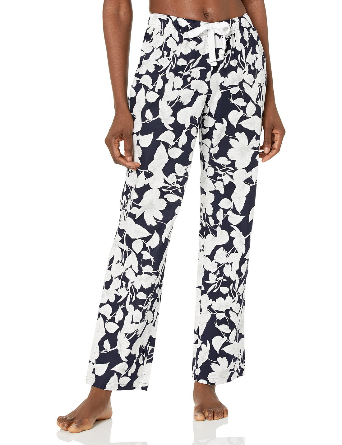 Amazon Essentials Women's Cotton Pajama Pants, Breathable Poplin Sleep Pant with Drawstring Elastic Waist
