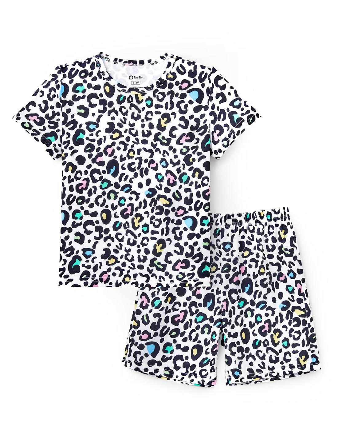 PATPAT Boys Pajamas Sets Short Sleeve T-Shirt and Shorts 2-Piece Sleepwear Graffiti Print Summer Loungewear for Kids