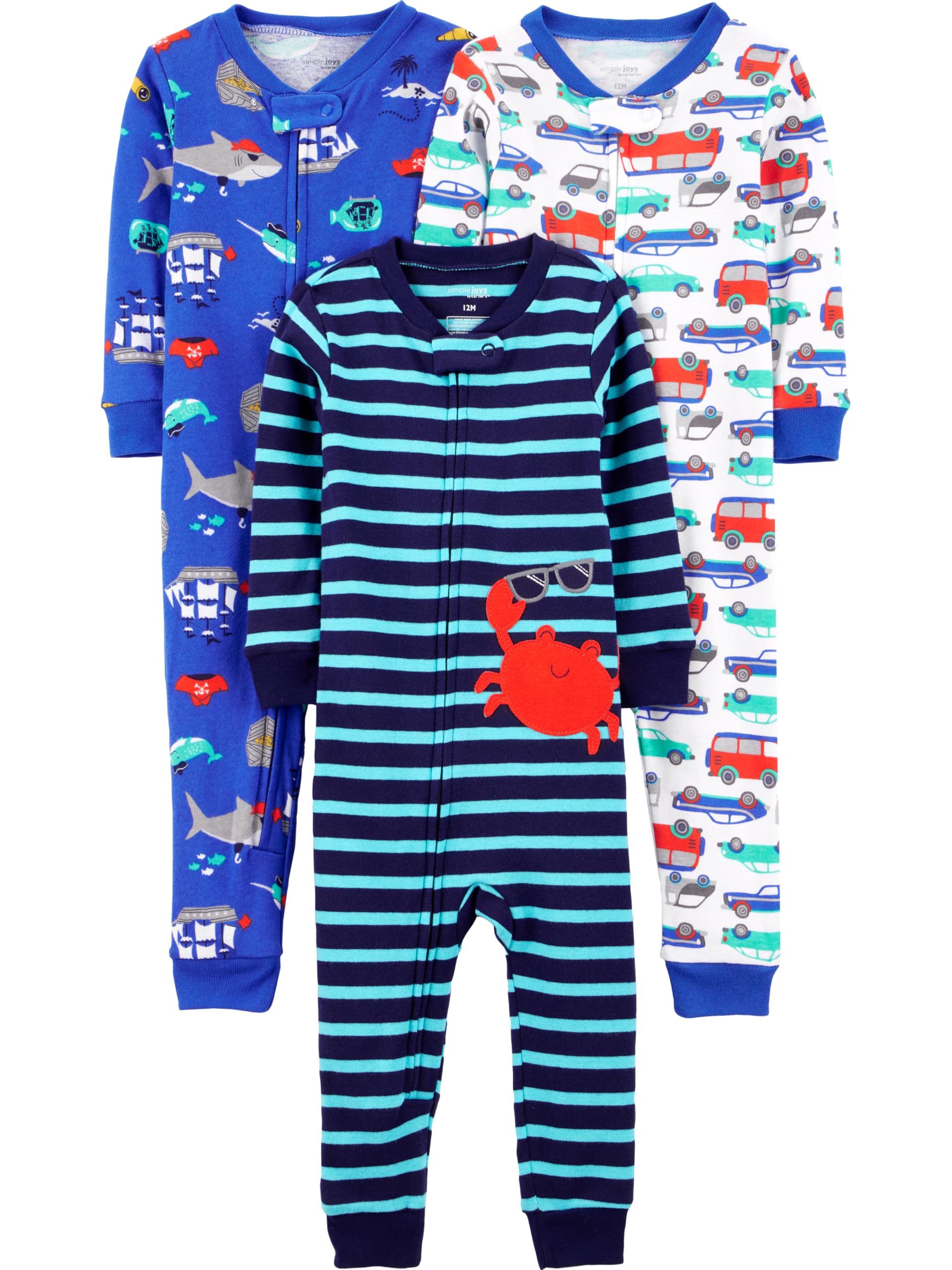 Simple Joys by Carter's Babys' 3 pack Snug Fit Footless Cotton Pajamas