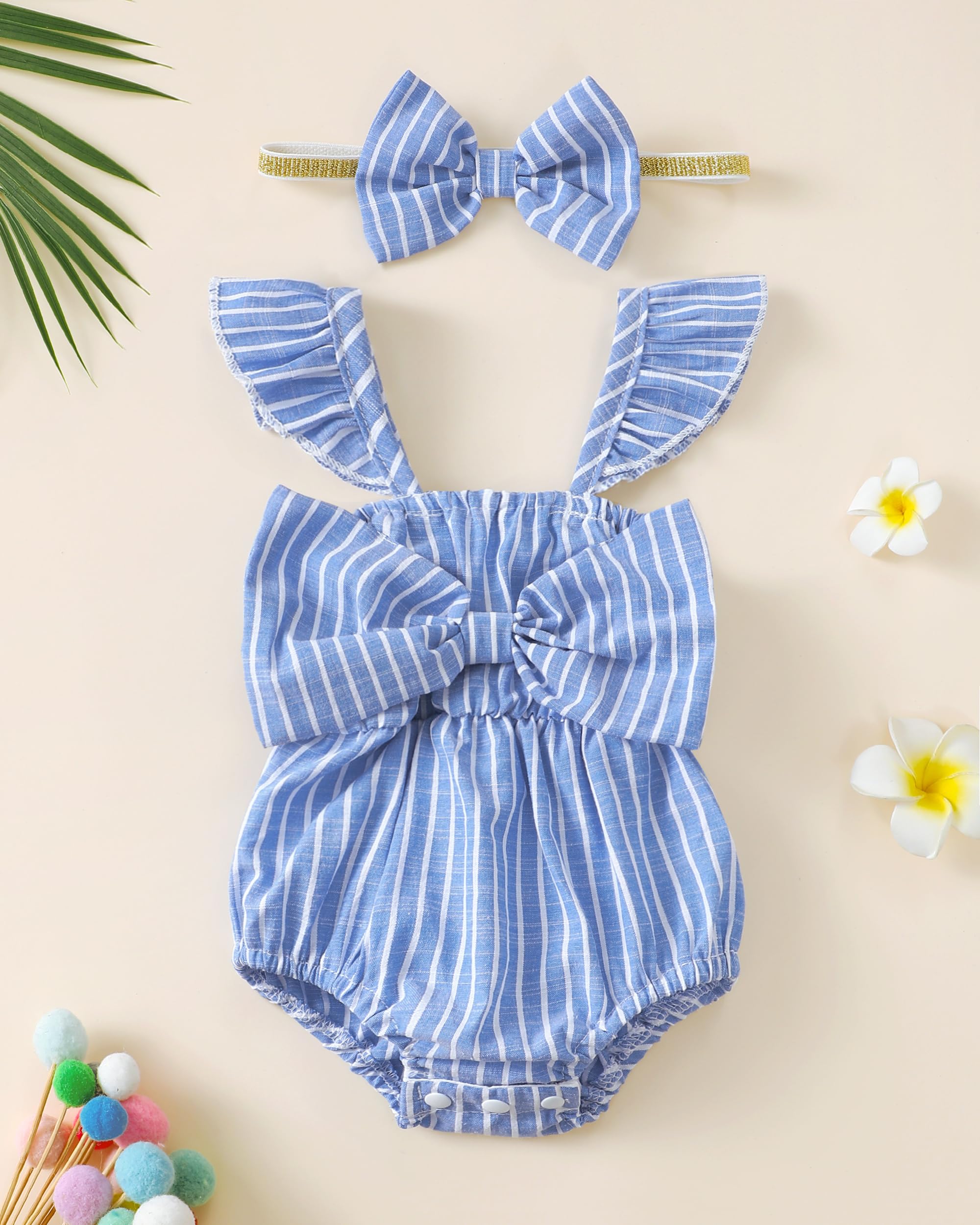 Renotemy Newborn Infant Baby Girl Clothes Rompers Summer Jumpsuits Short Sleeve Romper Infant Baby Clothes Girl WEBE CLOTHING