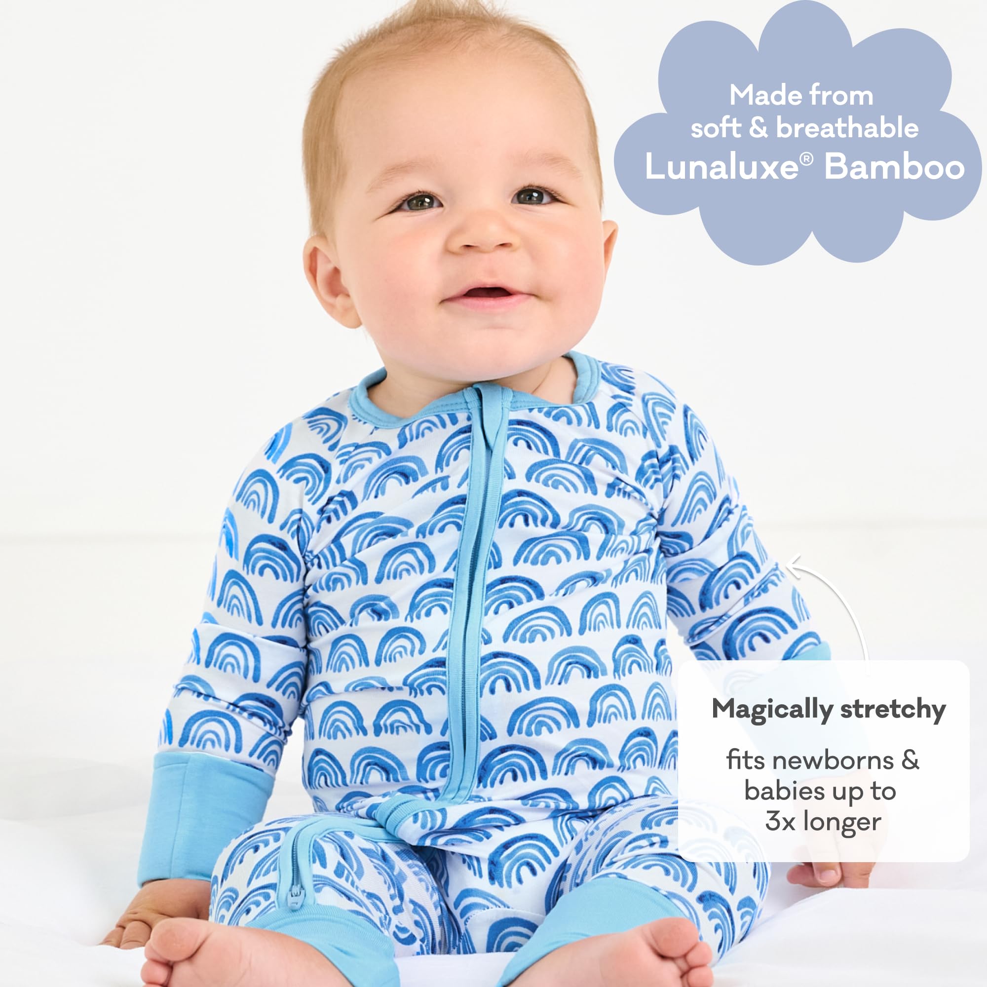 Little Sleepies Pajamas for Baby Boys & Girls, Viscose from Bamboo Baby Pajamas, Snug Sleeper, 2-Way Zipper, Micropreemie