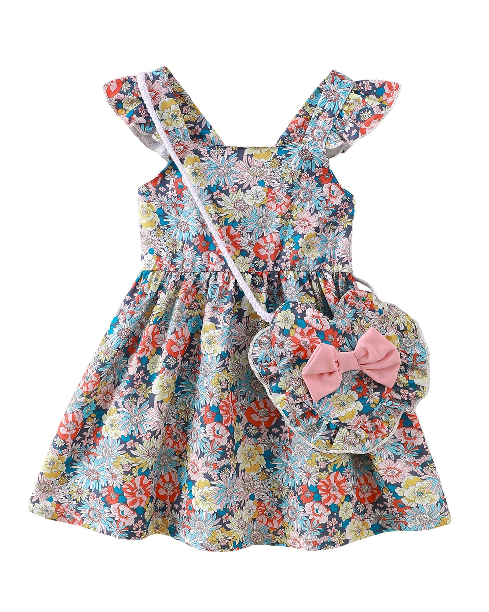 Mioglrie Baby Girl Clothes Newborn Dress Summer Toddler Girls' Clothing Casual Sundress with Cute Bag Infant Outfits WEBE CLOTHING