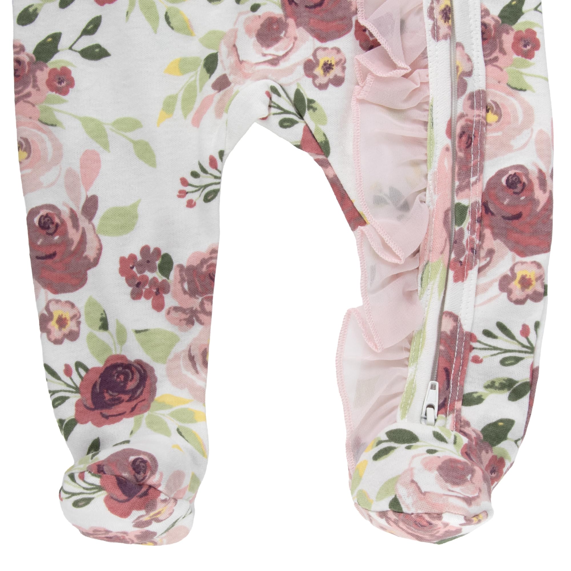 Baby Essentials Baby Girl Sleepers,4 Piece Outfit Set, Romper Footies and Headband – All Season Baby Clothes Gift Set