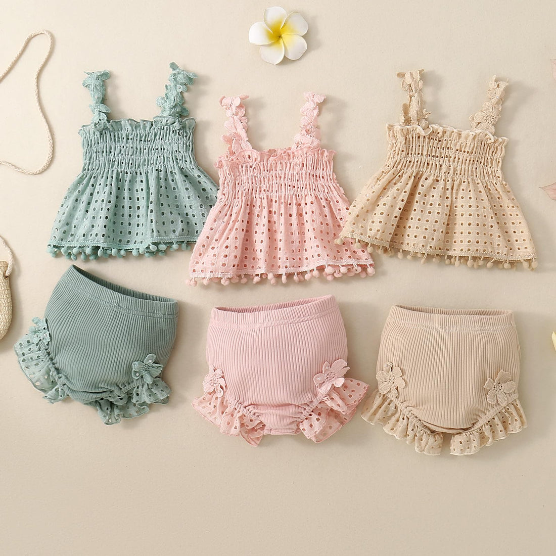 Newborn Baby Girl Summer Clothes Sleeveless Floral Top Ribbed Shorts Boho Outfit Set WEBE CLOTHING