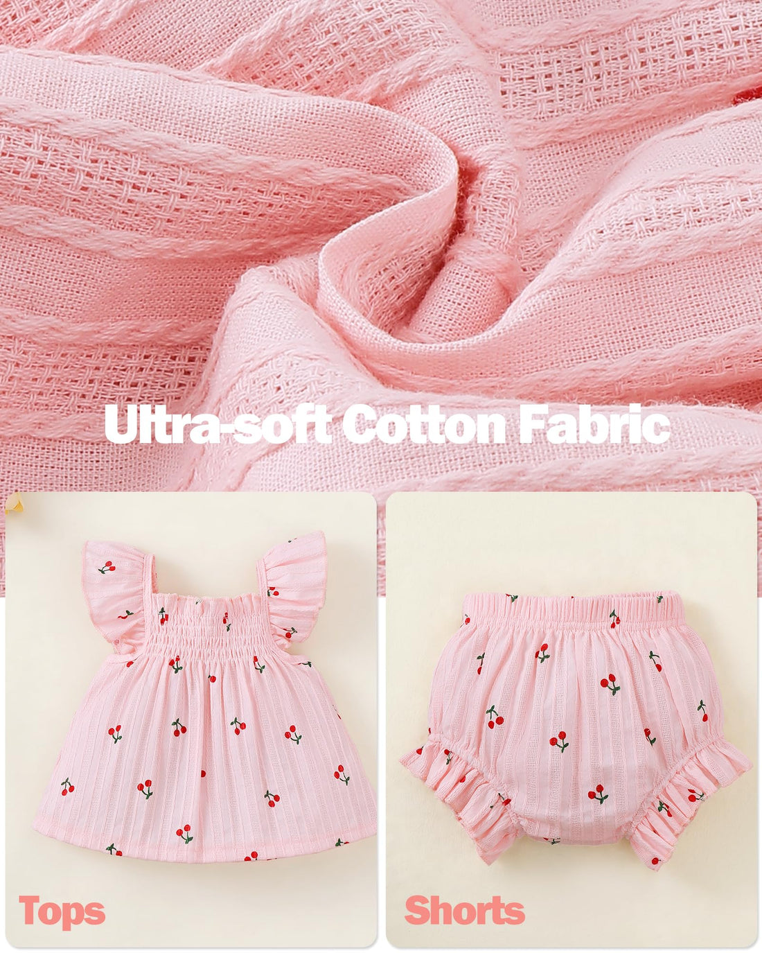 Jecson Newborn Baby Girl Summer Clothes Infant Girl Outfits Sleeveless Ruffle Top and Bloomers Shorts Set 0 3 6 12 Month WEBE CLOTHING