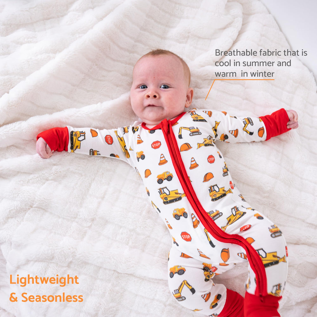 LollyBanks Baby Pajamas, Long Sleeve Baby Romper with 2-Way Zipper, 95% Viscose from Bamboo and 5% Spandex, Infant Sleepers