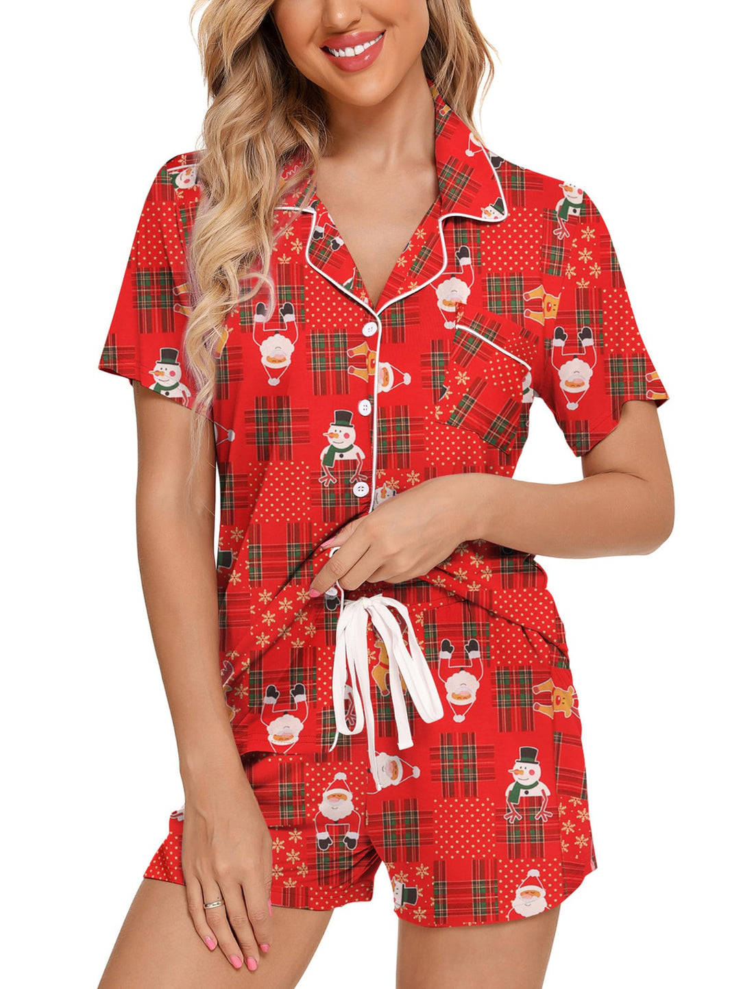 Leikar Womens Button Down Pajama Sets Bride Pajamas Sets Sleepwear Shorts Lounge Set