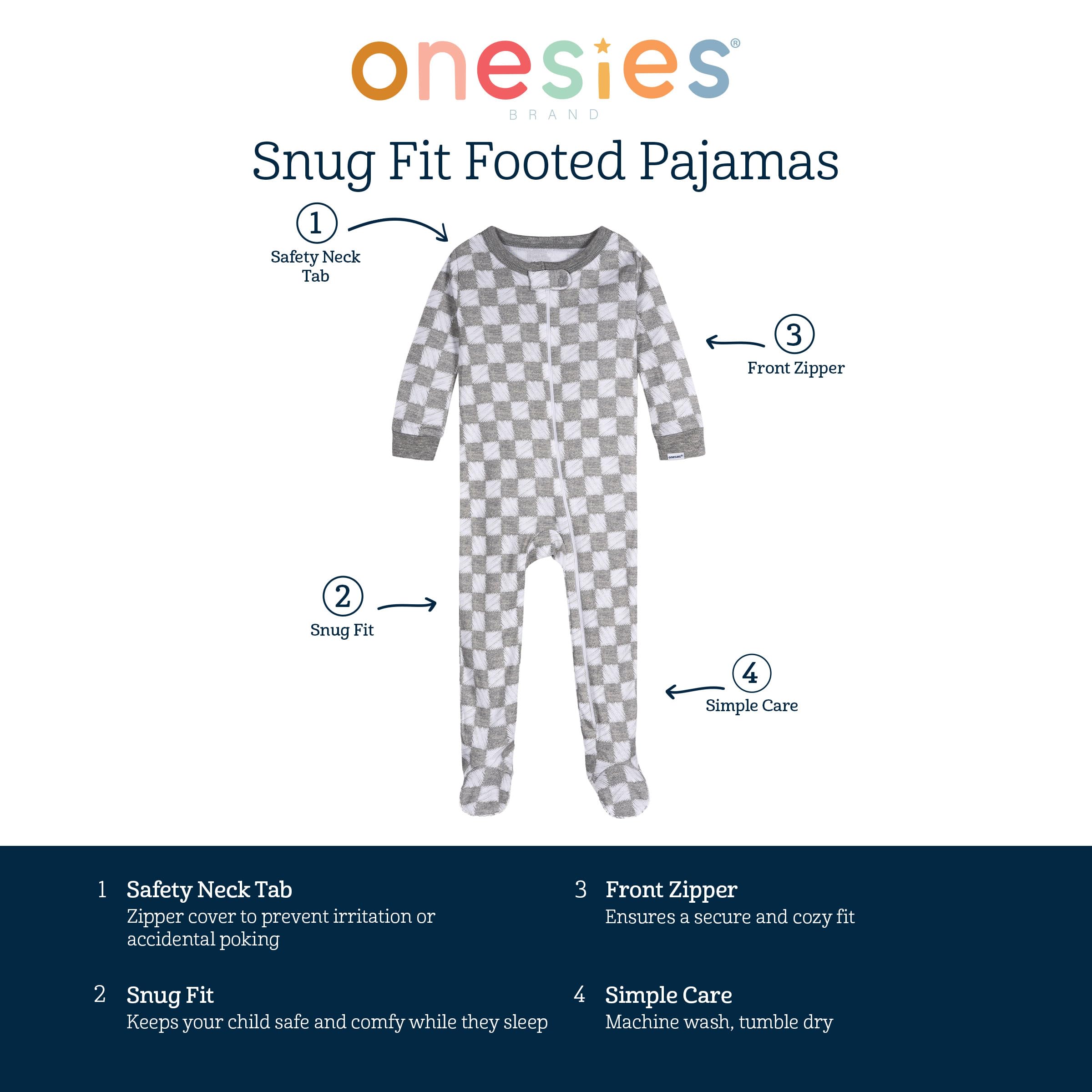 Onesies Brand Baby Boys 4-Pack Sleep 'N Play Footies