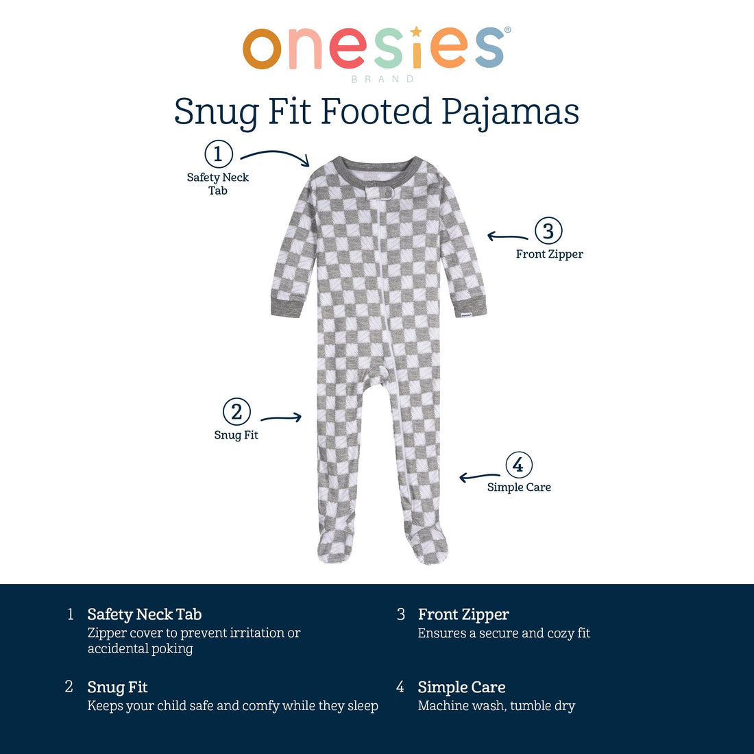 Onesies Brand Baby Boys 4-Pack Sleep 'N Play Footies