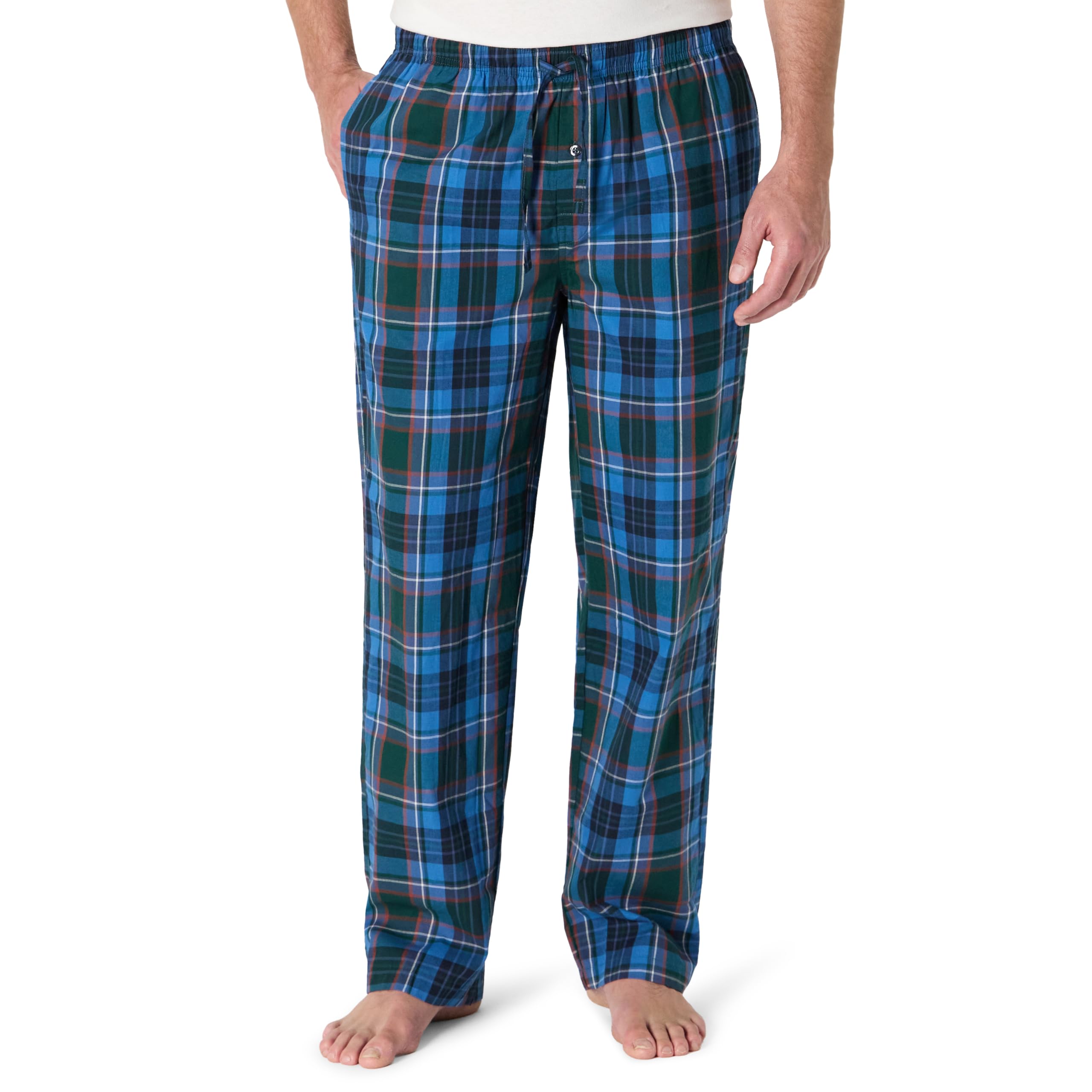 Amazon Essentials Men's Cotton Poplin Straight-Fit Pajama Pants with Pockets, Elastic Waist, Drawstring WEBE CLOTHING