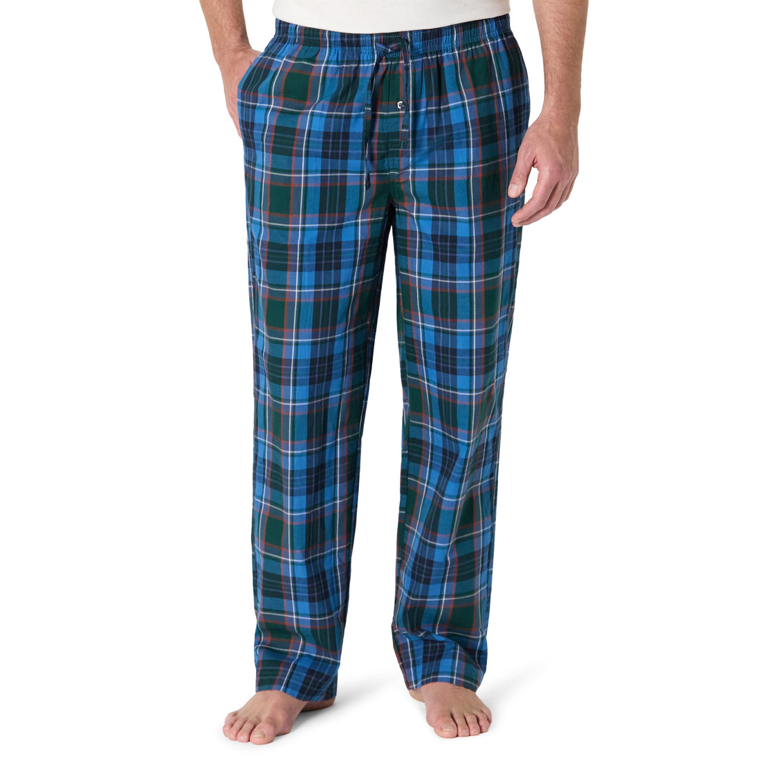 Amazon Essentials Men's Cotton Poplin Straight-Fit Pajama Pants with Pockets, Elastic Waist, Drawstring WEBE CLOTHING