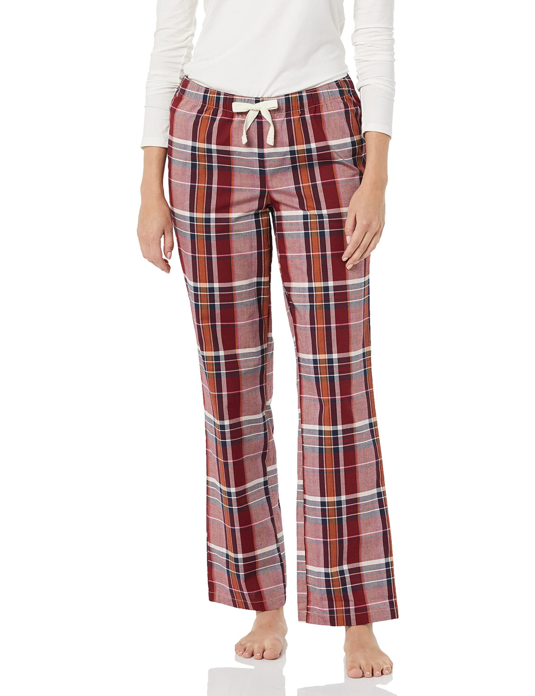 Amazon Essentials Women's Cotton Pajama Pants, Breathable Poplin Sleep Pant with Drawstring Elastic Waist