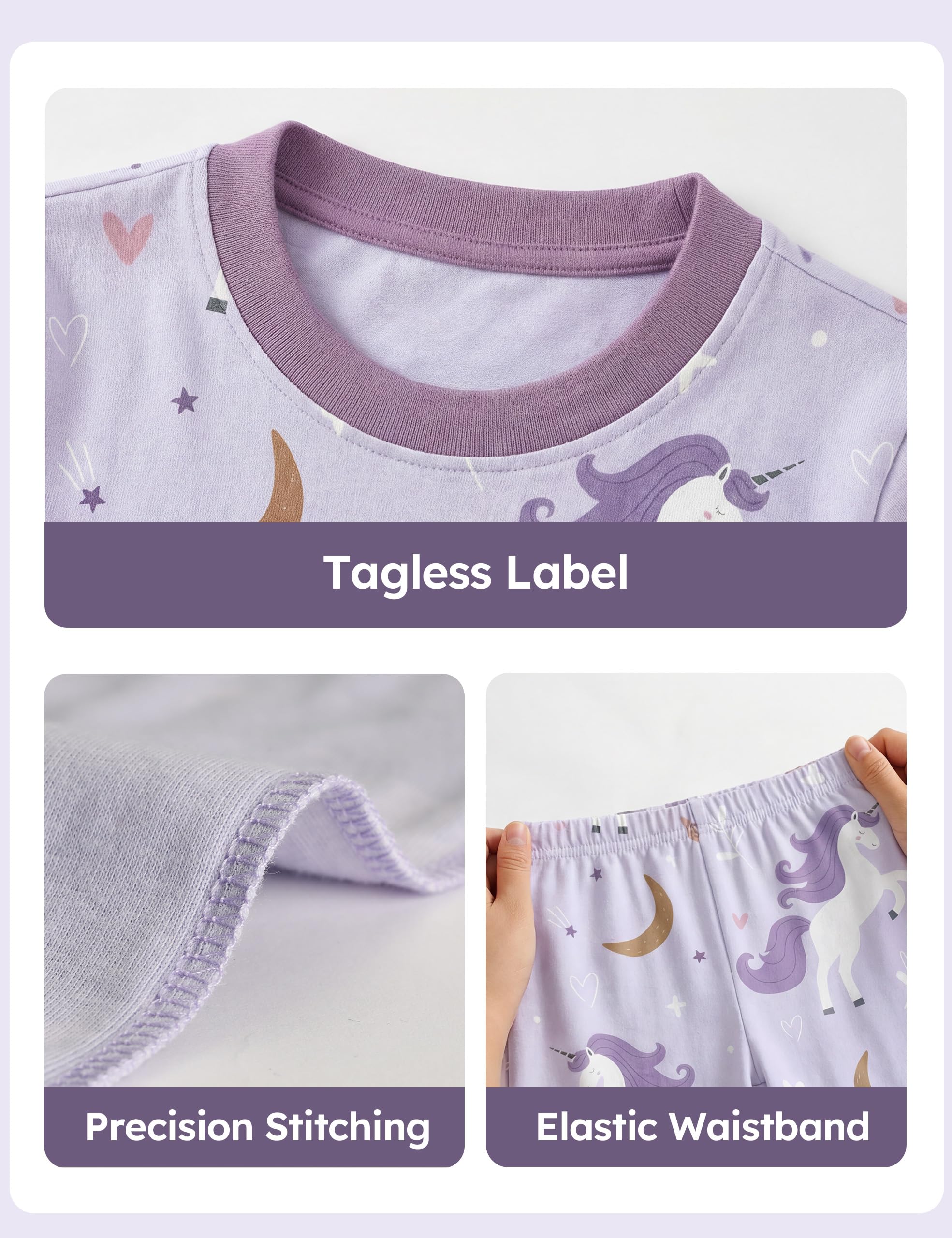 Yoofoss Toddler Pajamas Organic Cotton Baby Girl Boy Pajamas Summer Short Sleeve Kids Clothes Snug Fit Pjs Set 2 Piece