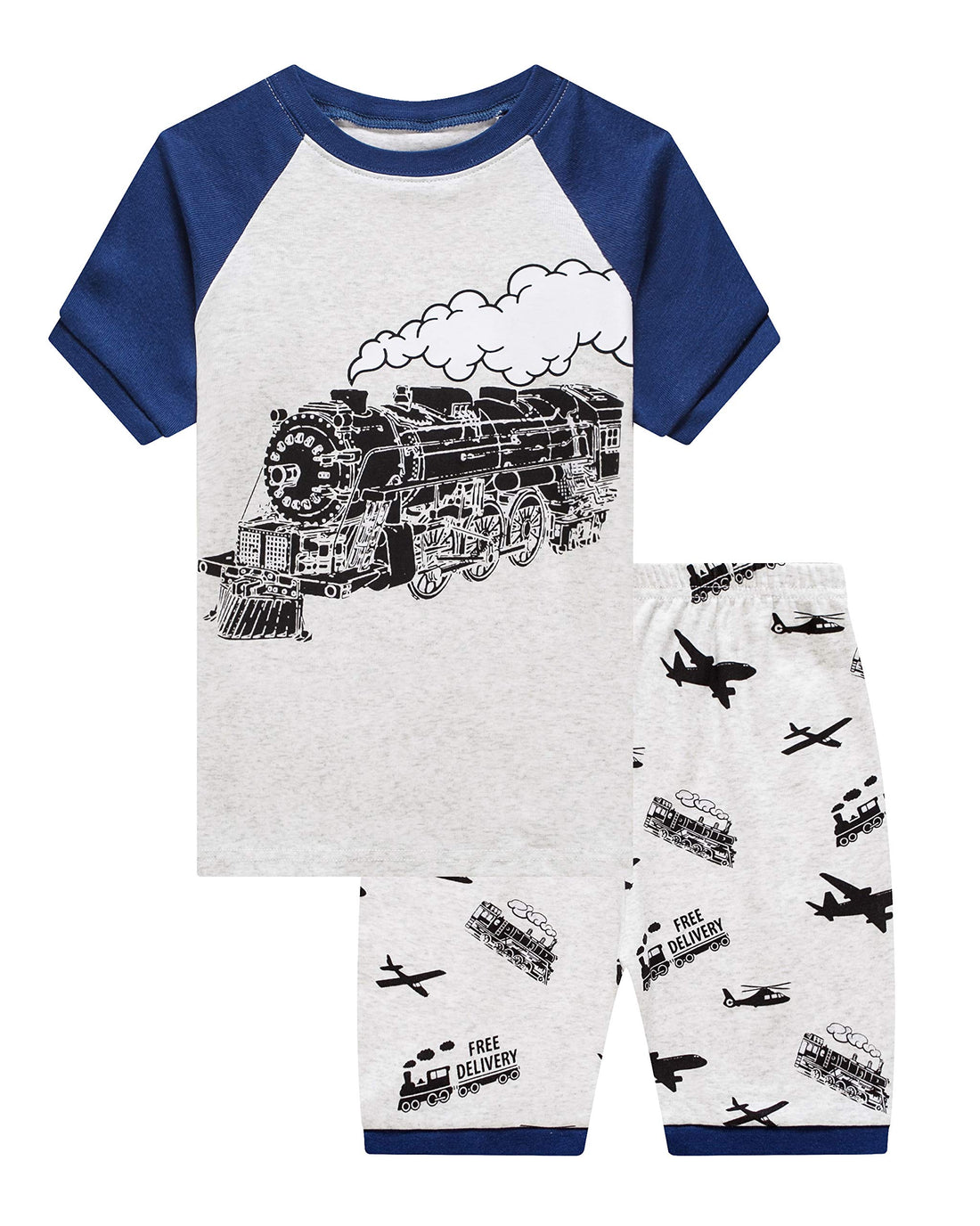KikizYe Boys Short Sleeve Pajamas Kids Summer Pjs Children Pajamas