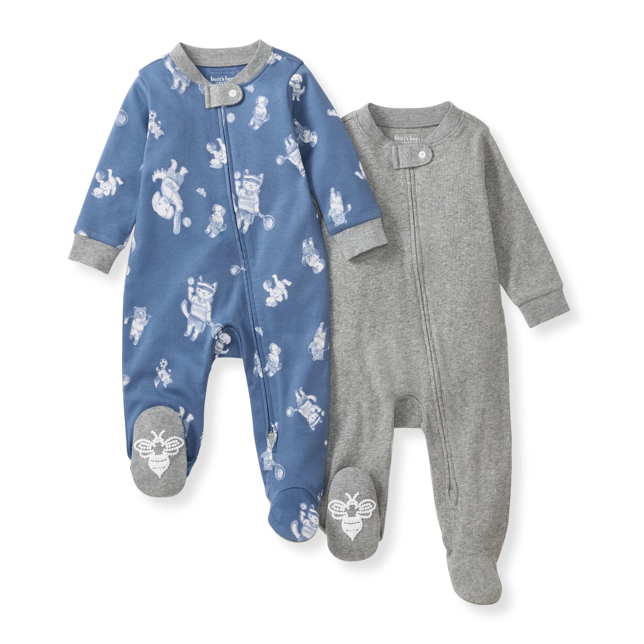 Burt's Bees Baby Organic Cotton Sleep and Play Footed Pajamas for Boys