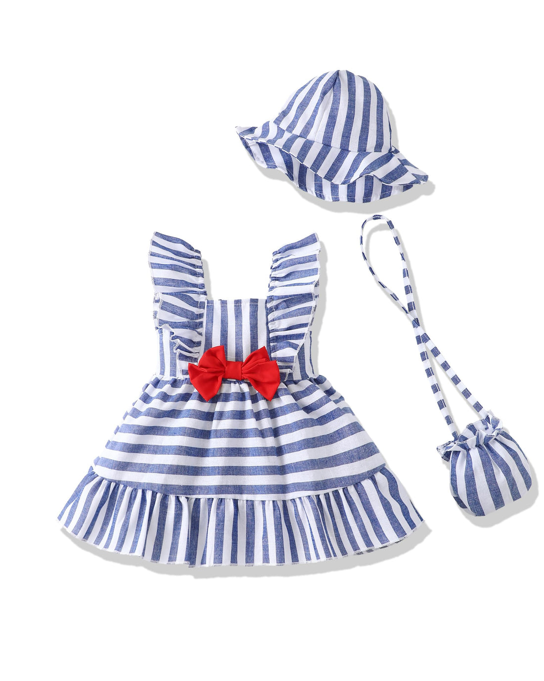 Renotemy Newborn Infant Baby Girl Dresses Summer Outfits Boho Casual Sundress Gifts Toddler Clothes for Girl with Hat and Bag WEBE CLOTHING