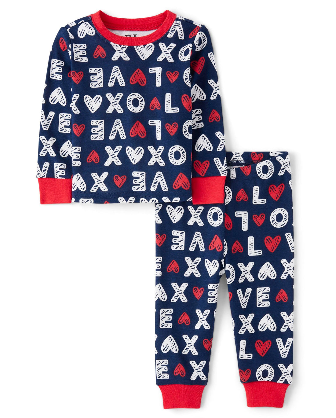 The Children's Place baby boys Button Long Sleeve Top and Pants Snug Fit 100% Cotton 2 Piece Pajama Set