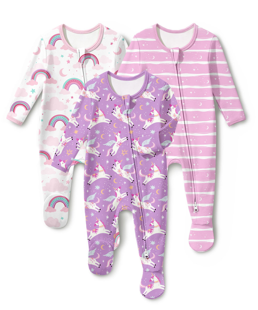 Baby Sleepers 3Pcs 100% Cotton Pajamas for Newborn 0-3 3-6 6-9 Months Boys Girls Clothes Sleep 'N Play Footed PJs