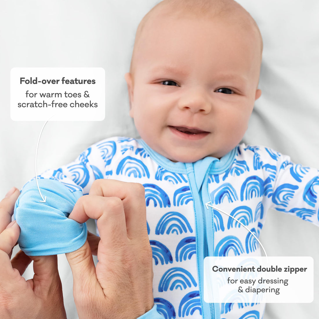 Little Sleepies Pajamas for Baby Boys & Girls, Viscose from Bamboo Baby Pajamas, Snug Sleeper, 2-Way Zipper, Micropreemie