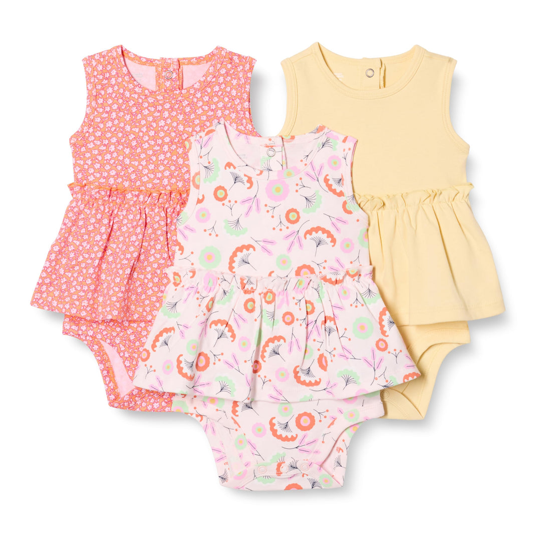 Amazon Essentials Baby Girls' Sleeveless Bodysuit Dress, Pack of 3 WEBE CLOTHING