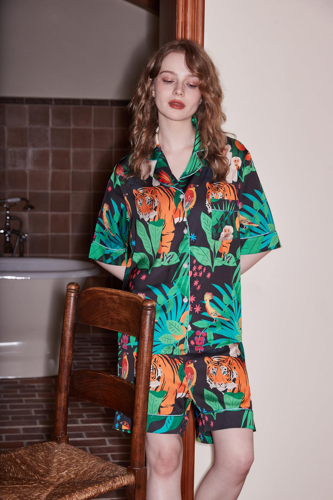 Christmas Pajamas Shorts Silk Pjs Women Satin Pajama Cute Print Tee and Shorts Gift Sleepwear 2 Pieces Loungewear