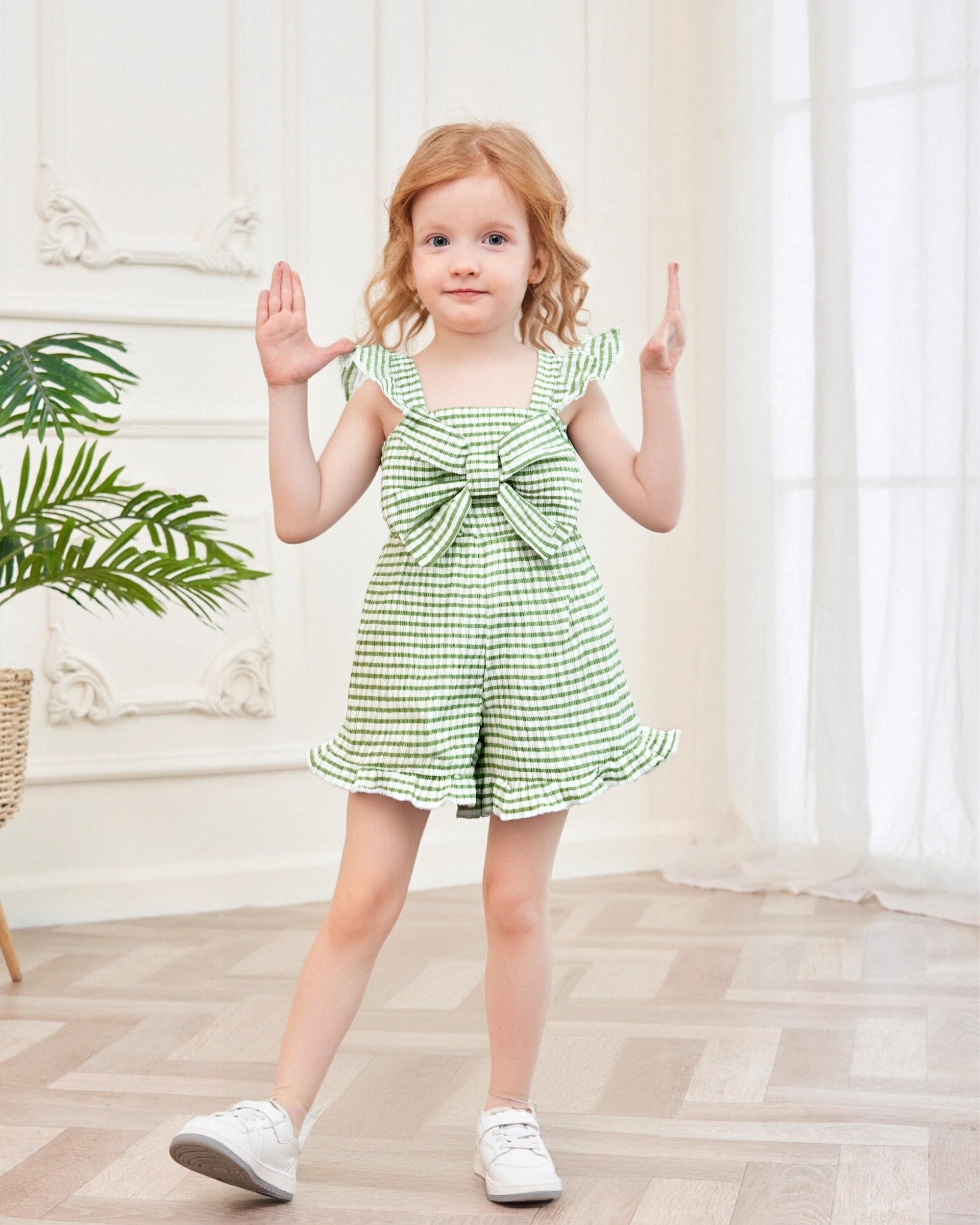 XUANHAO Baby Girl Clothes Summer Romper Outfits for Girls Cute Infant Toddler One-Piece Jumpsuit Ruffle Shorts Sets 6M-3Y WEBE CLOTHING