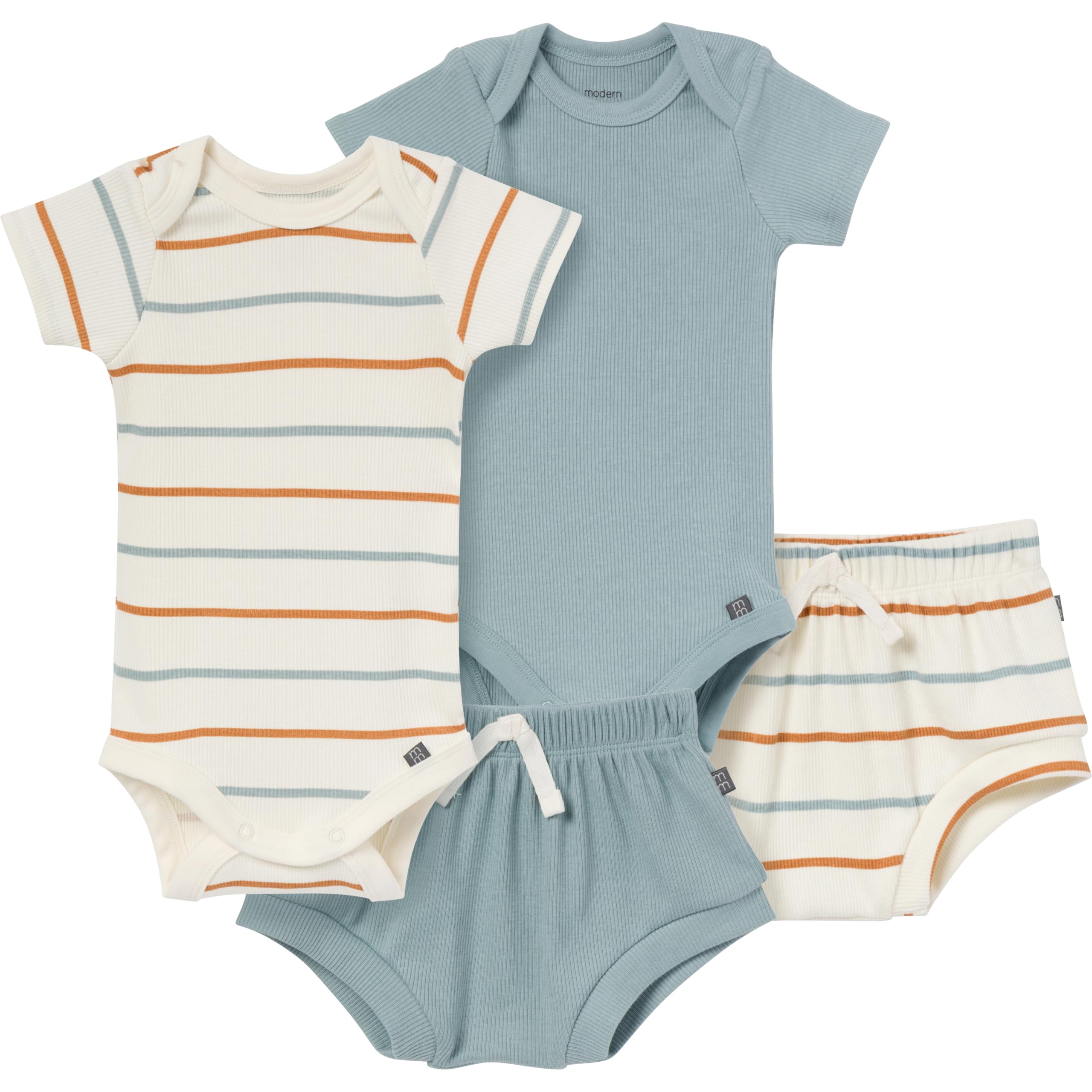 Modern Moments by Gerber Baby 4-pack Short-sleeve Bodysuits & Shortie Set WEBE CLOTHING