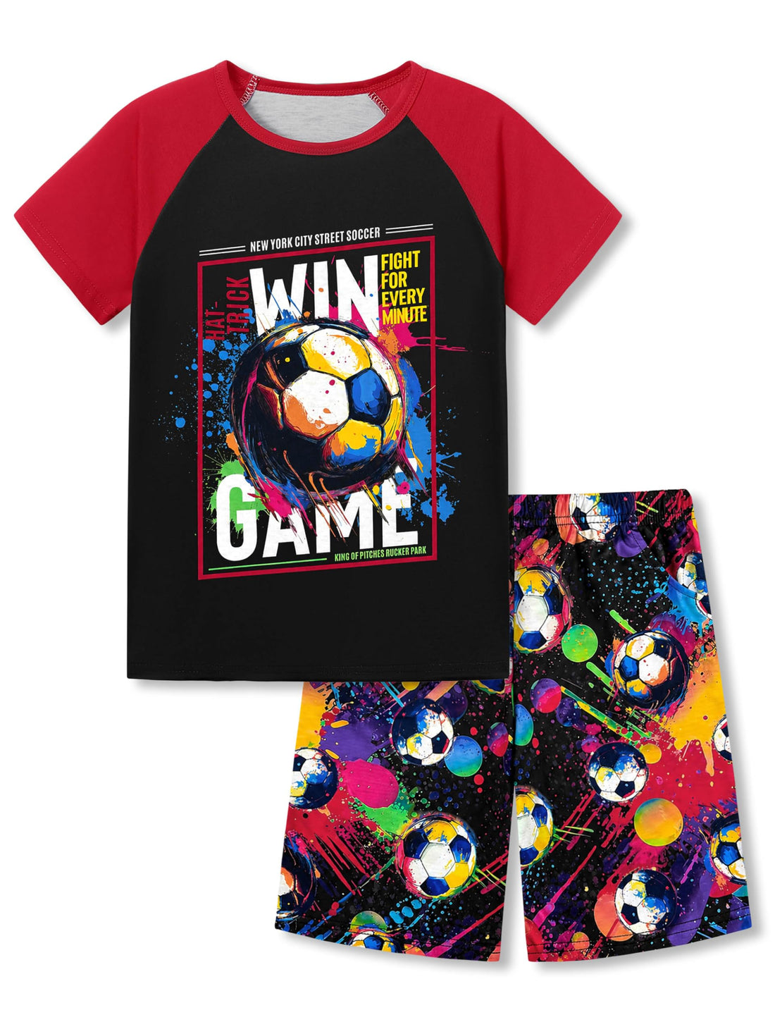 Tebbis Pajamas For Boys Fun Baseball Navy Blue Short Sleeves 2-Piece PJs Set Kid Comfy Sleepwear Size 6-18