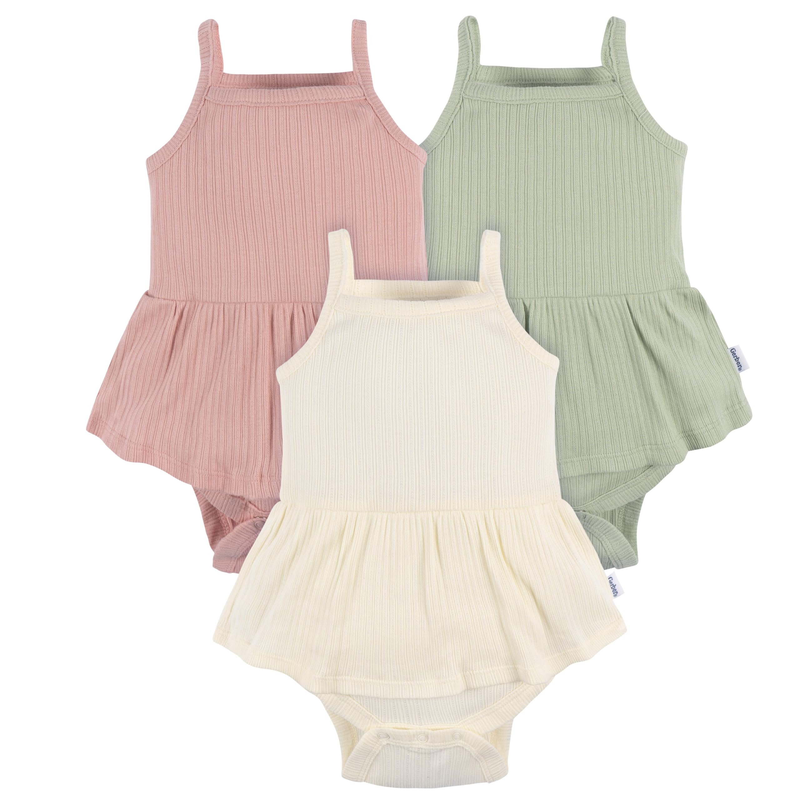 Gerber Baby Girls Multi-Pack Sleeveless Onesies Bodysuit WEBE CLOTHING