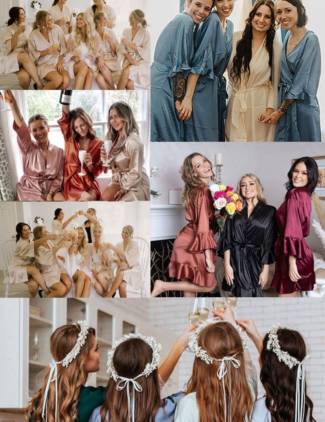 Ekouaer Womens Silk Robe Short Satin Kimono Bathrobe Bridesmaid Sleepwear | Half Sleeve, Ruffle, Comfy, Wedding Party Dressing Gown, Tabove-knee-length WEBE CLOTHING