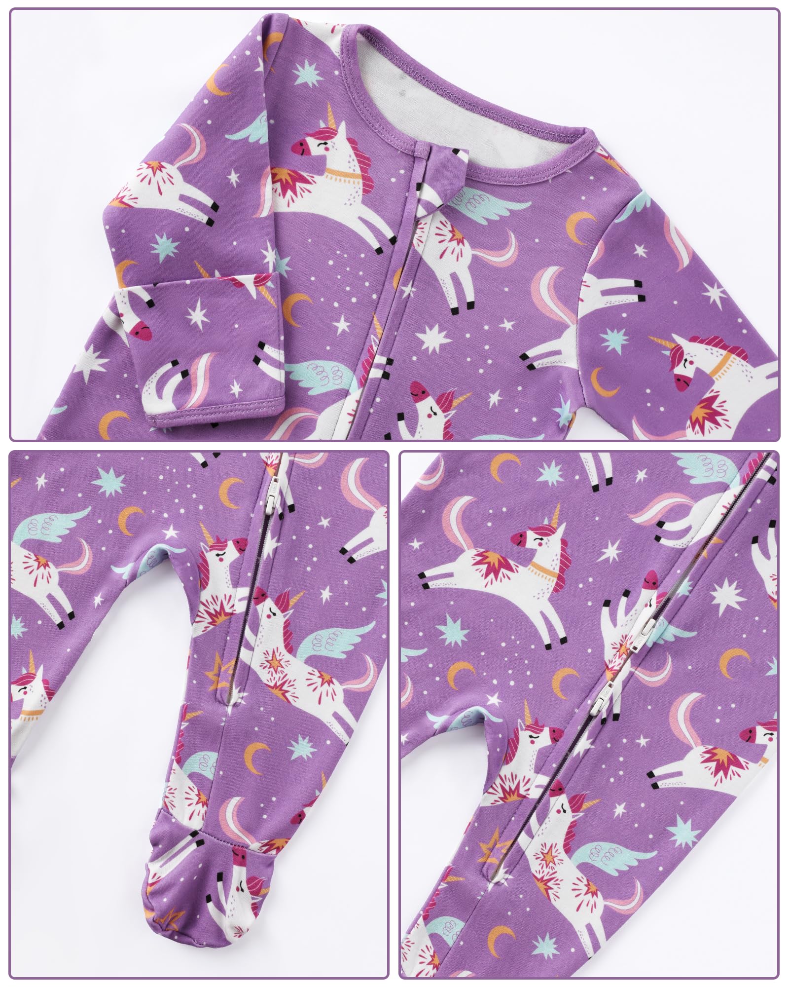Baby Sleepers 3Pcs 100% Cotton Pajamas for Newborn 0-3 3-6 6-9 Months Boys Girls Clothes Sleep 'N Play Footed PJs