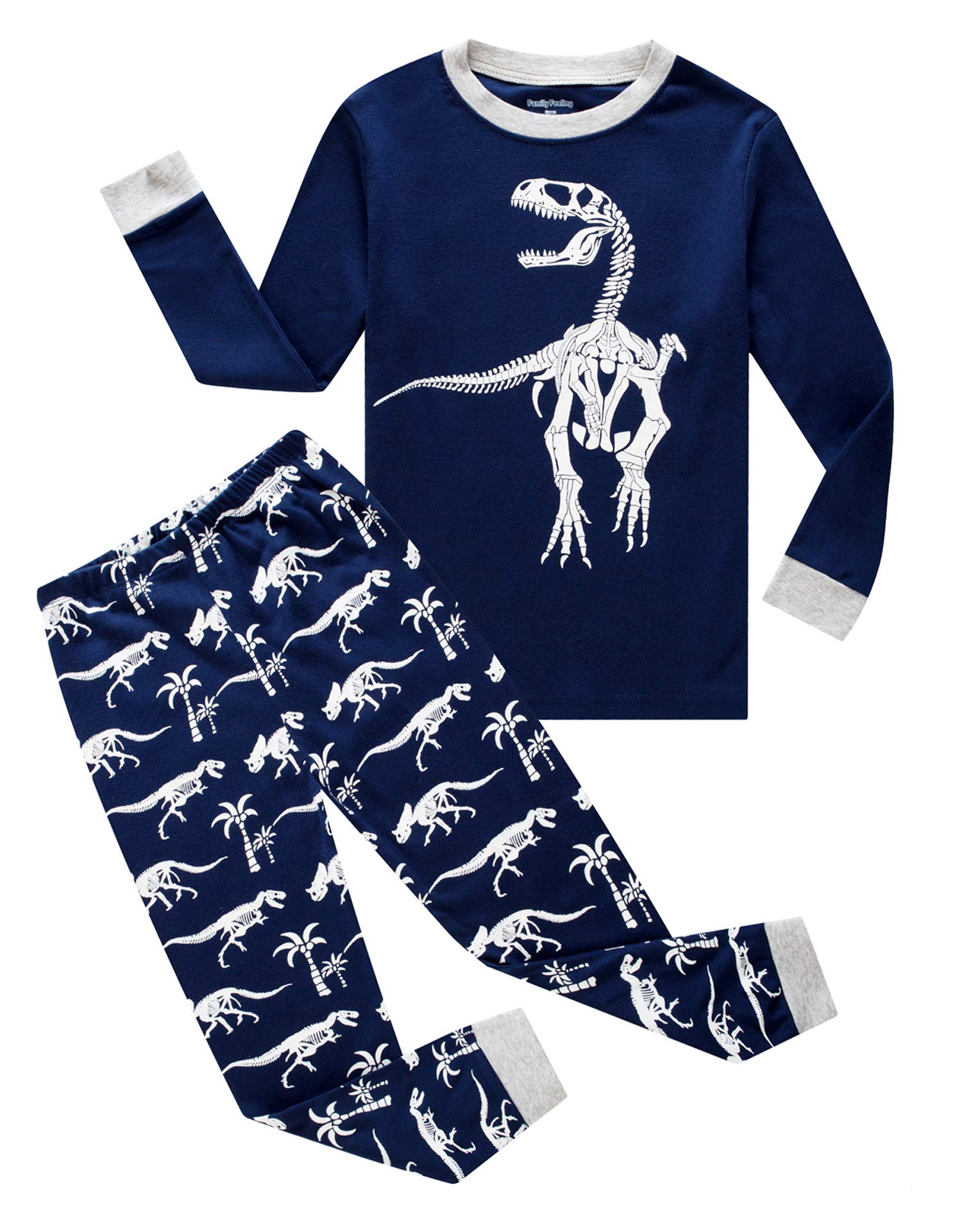 Family Feeling Kids & Toddler Boys Pajamas 2 Piece Pjs Set 100% Cotton Sleepwear