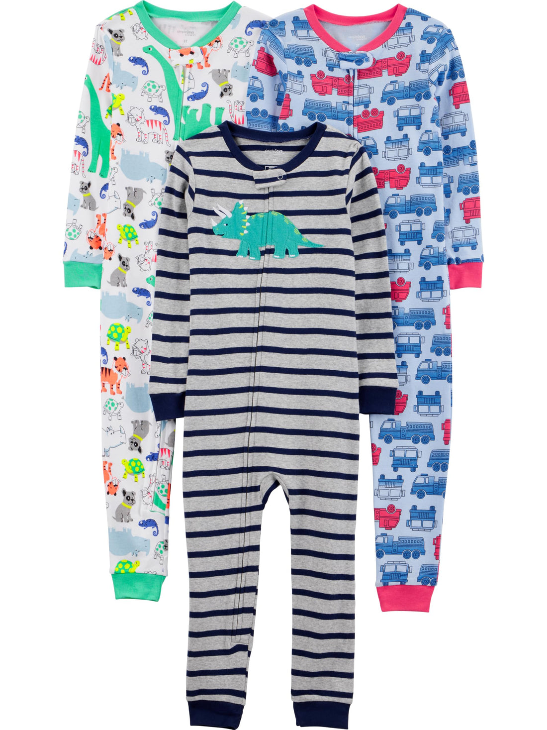 Simple Joys by Carter's Babys' 3 pack Snug Fit Footless Cotton Pajamas