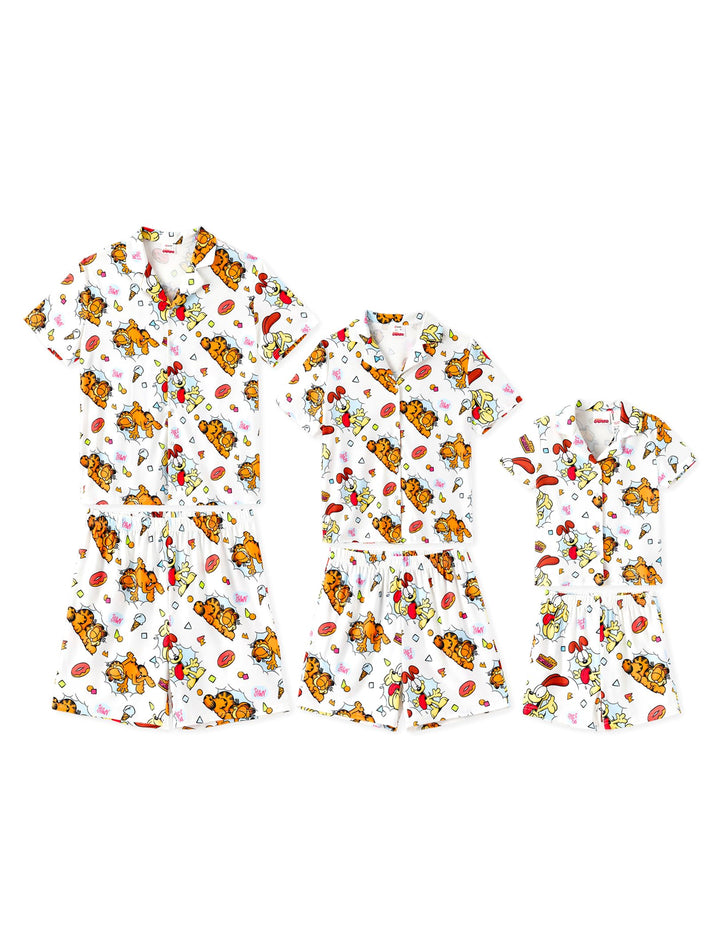 Paw Patrol Garfield SpongeBob Family Matching Classic Short Sleeve Cartoon Graphic Pajama Family Outfit