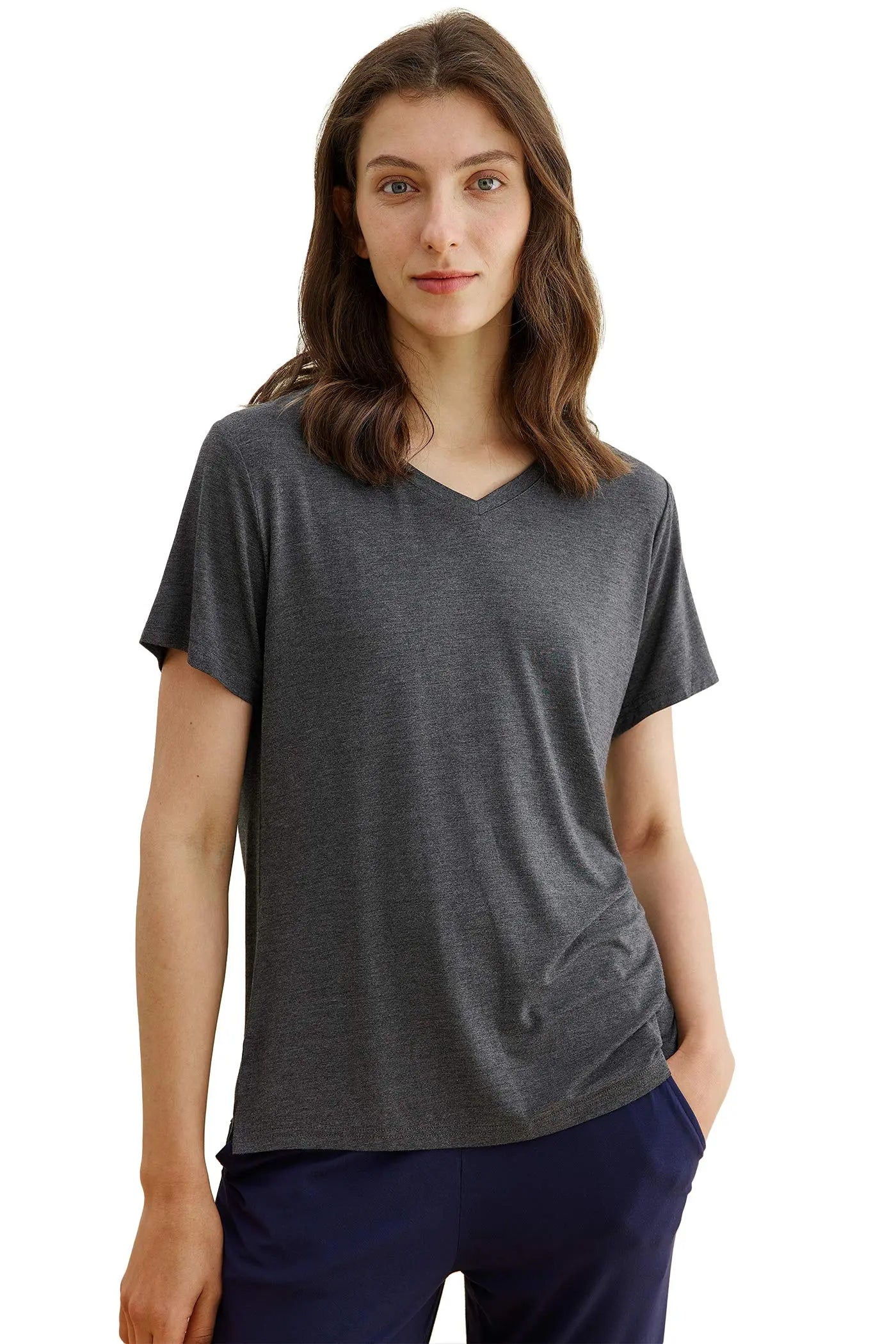 Latuza Women's Viscose Sleep T-Shirt V-Neck Pajamas Top