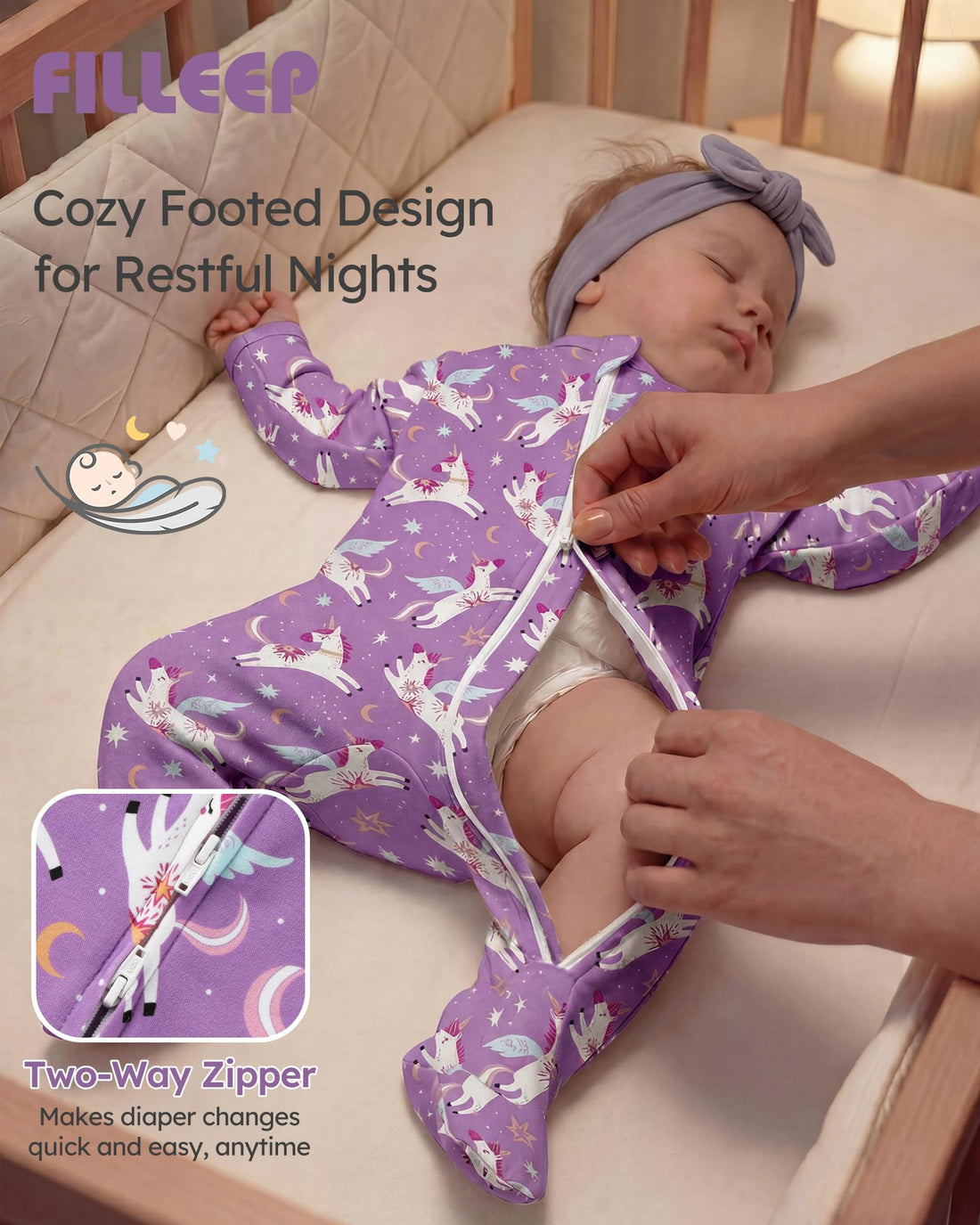 Baby Sleepers 3Pcs 100% Cotton Pajamas for Newborn 0-3 3-6 6-9 Months Boys Girls Clothes Sleep 'N Play Footed PJs