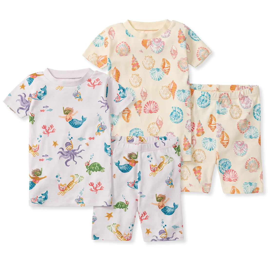 Burt's Bees Baby Unisex Cotton Pajamas, 2-Piece Short Sleeve Tee & Shorts