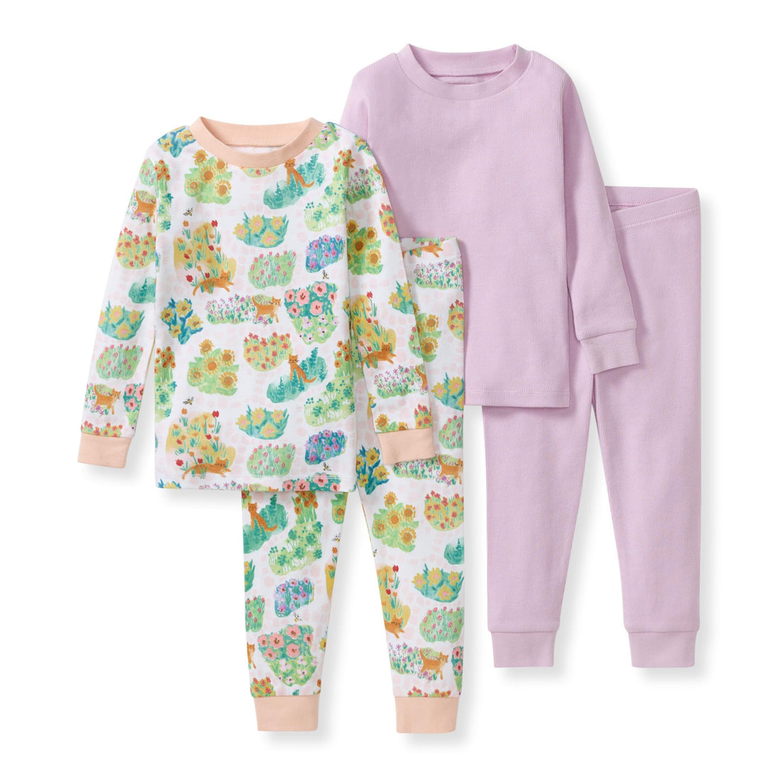 Burt's Bees Baby Organic Cotton Pajamas for Girls,100% Cotton Pajama Set