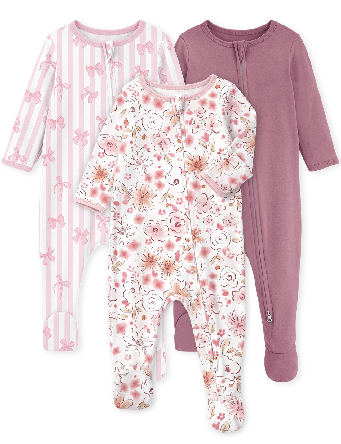 Yoofoss Baby Pajamas 100% Organic Cotton Baby Sleepers for Newborn 0-3 3-6 6-9 Months Boys Girl Clothes 3pcs Footed PJs