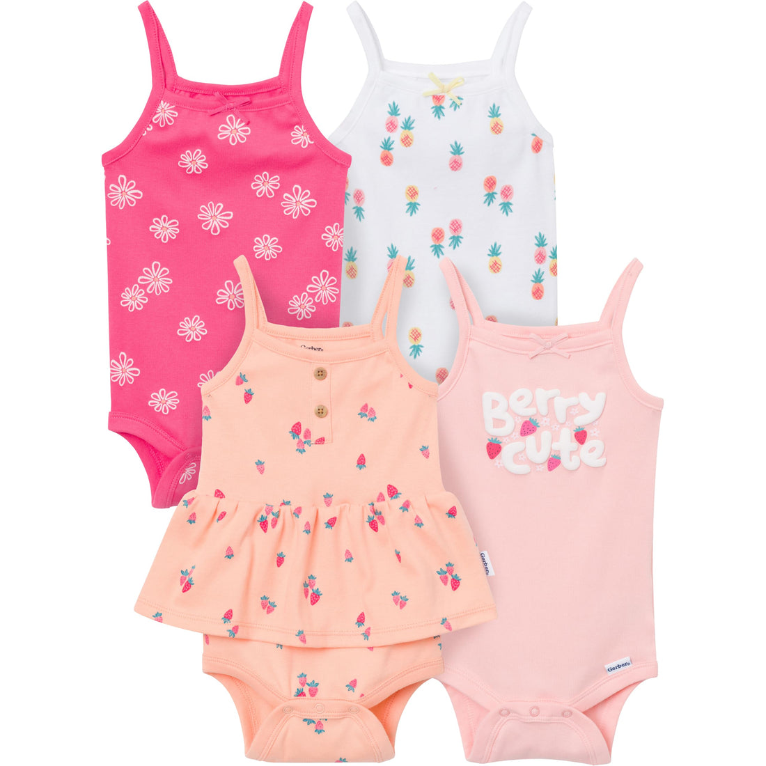 Gerber Baby Girls Multi-Pack Sleeveless Onesies Bodysuit WEBE CLOTHING