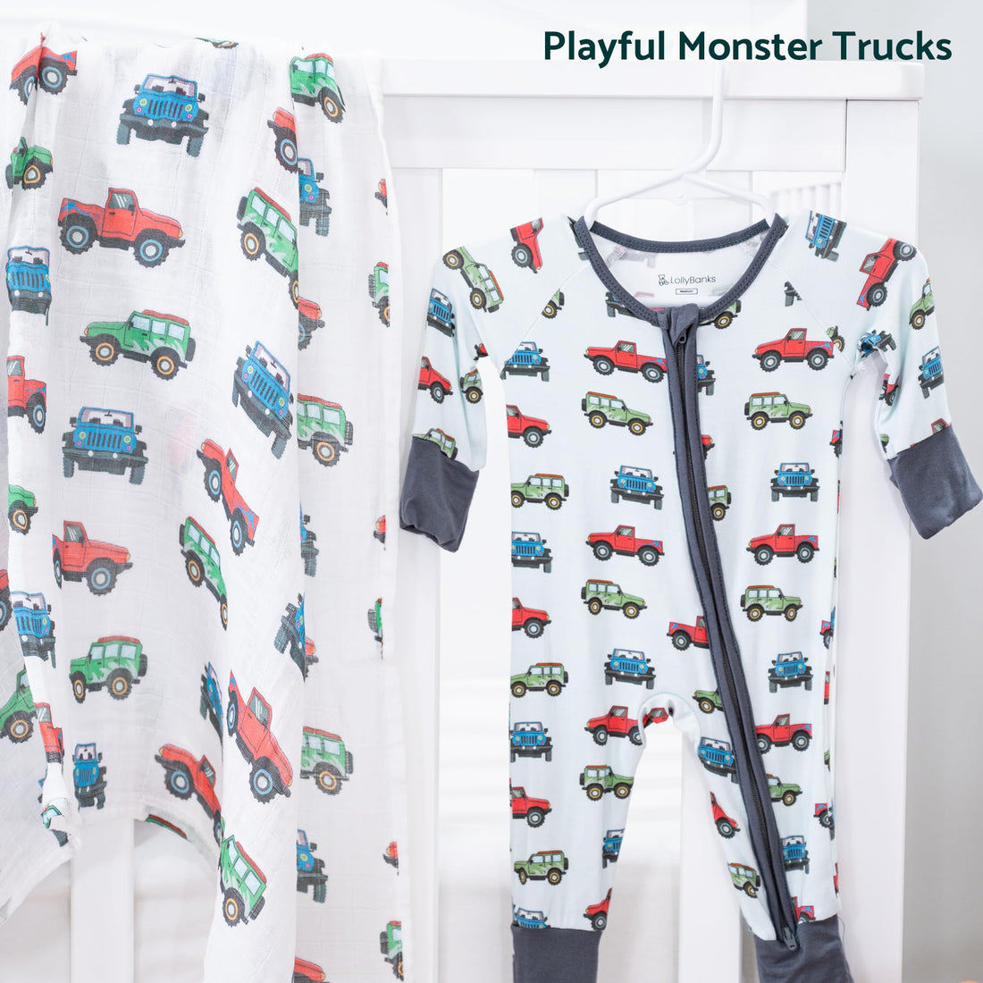 LollyBanks Baby Pajamas, Long Sleeve Baby Romper with 2-Way Zipper, 95% Viscose from Bamboo and 5% Spandex, Infant Sleepers