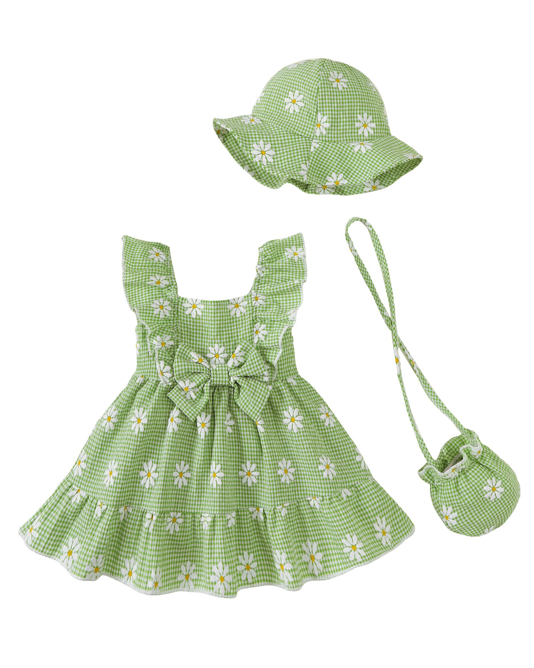Renotemy Newborn Infant Baby Girl Dresses Summer Outfits Boho Casual Sundress Gifts Toddler Clothes for Girl with Hat and Bag WEBE CLOTHING