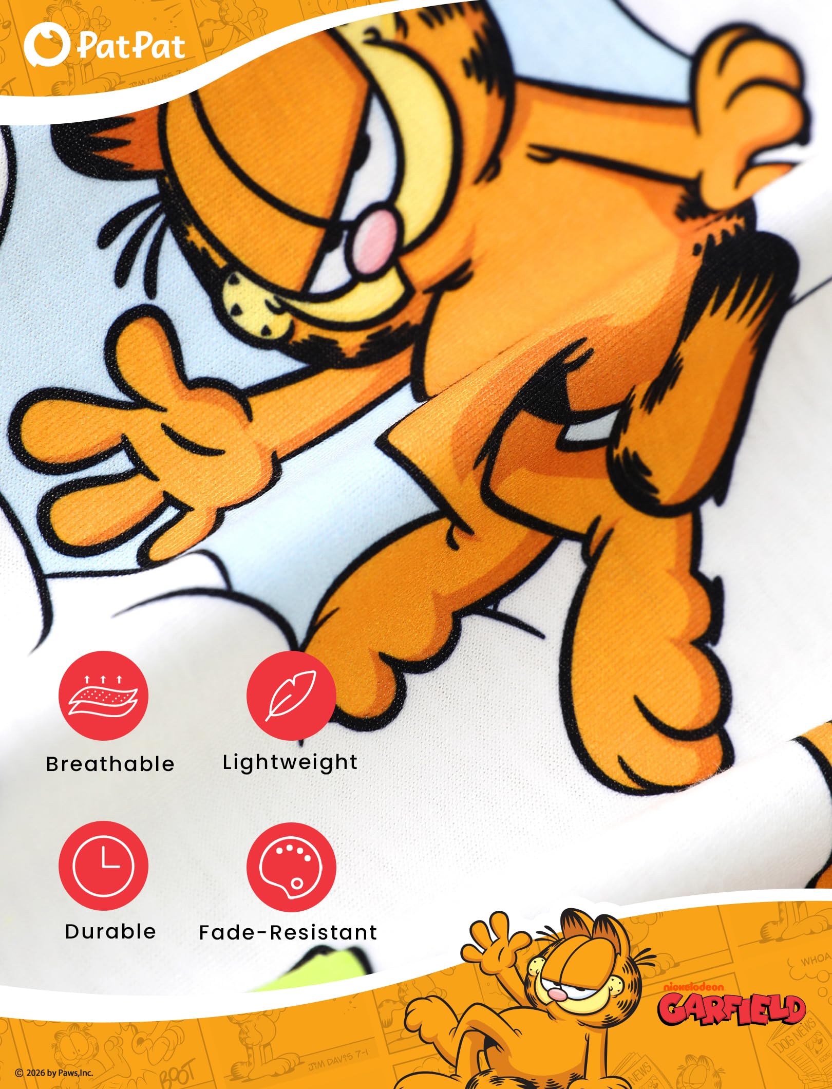 Paw Patrol Garfield SpongeBob Family Matching Classic Short Sleeve Cartoon Graphic Pajama Family Outfit