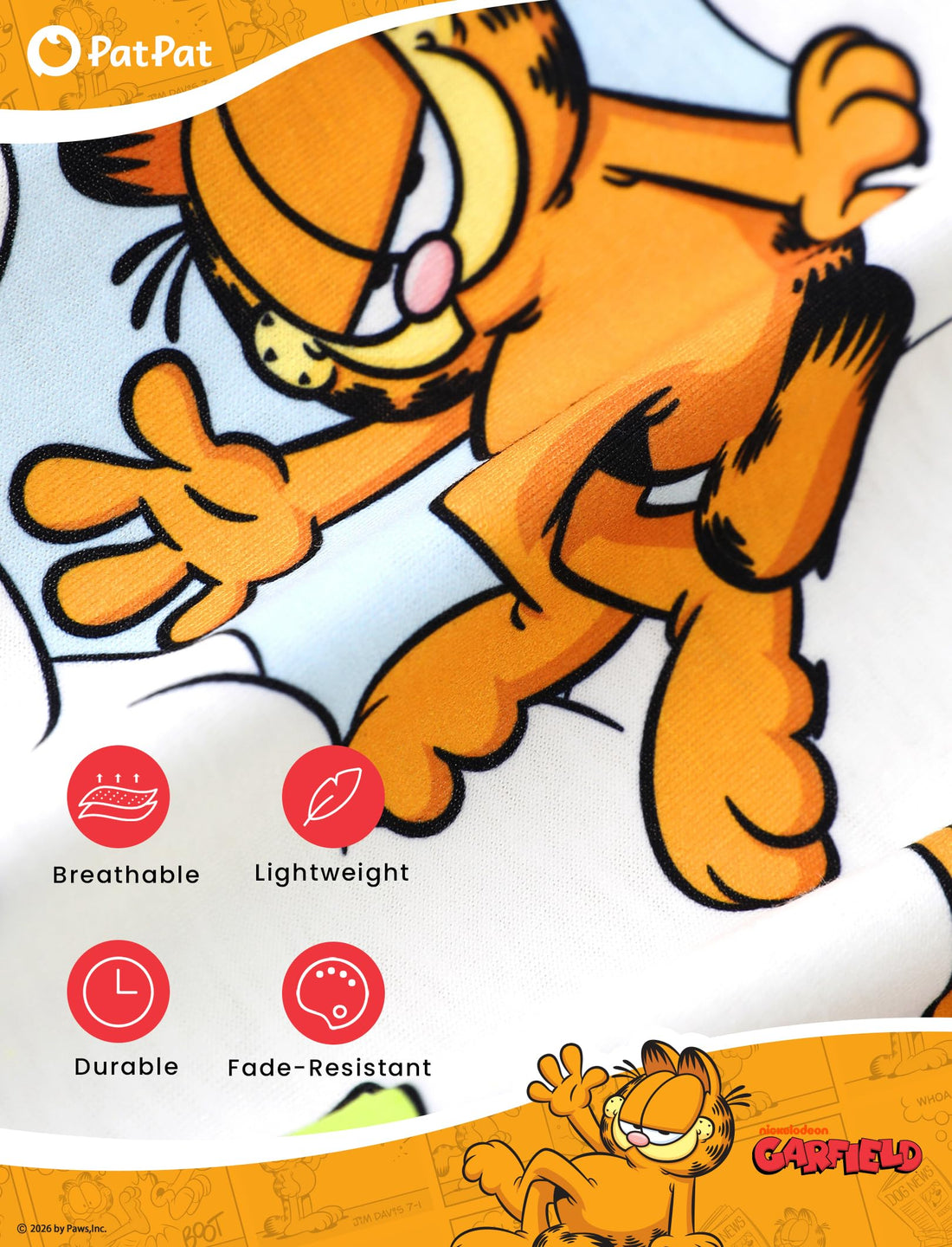 Paw Patrol Garfield SpongeBob Family Matching Classic Short Sleeve Cartoon Graphic Pajama Family Outfit