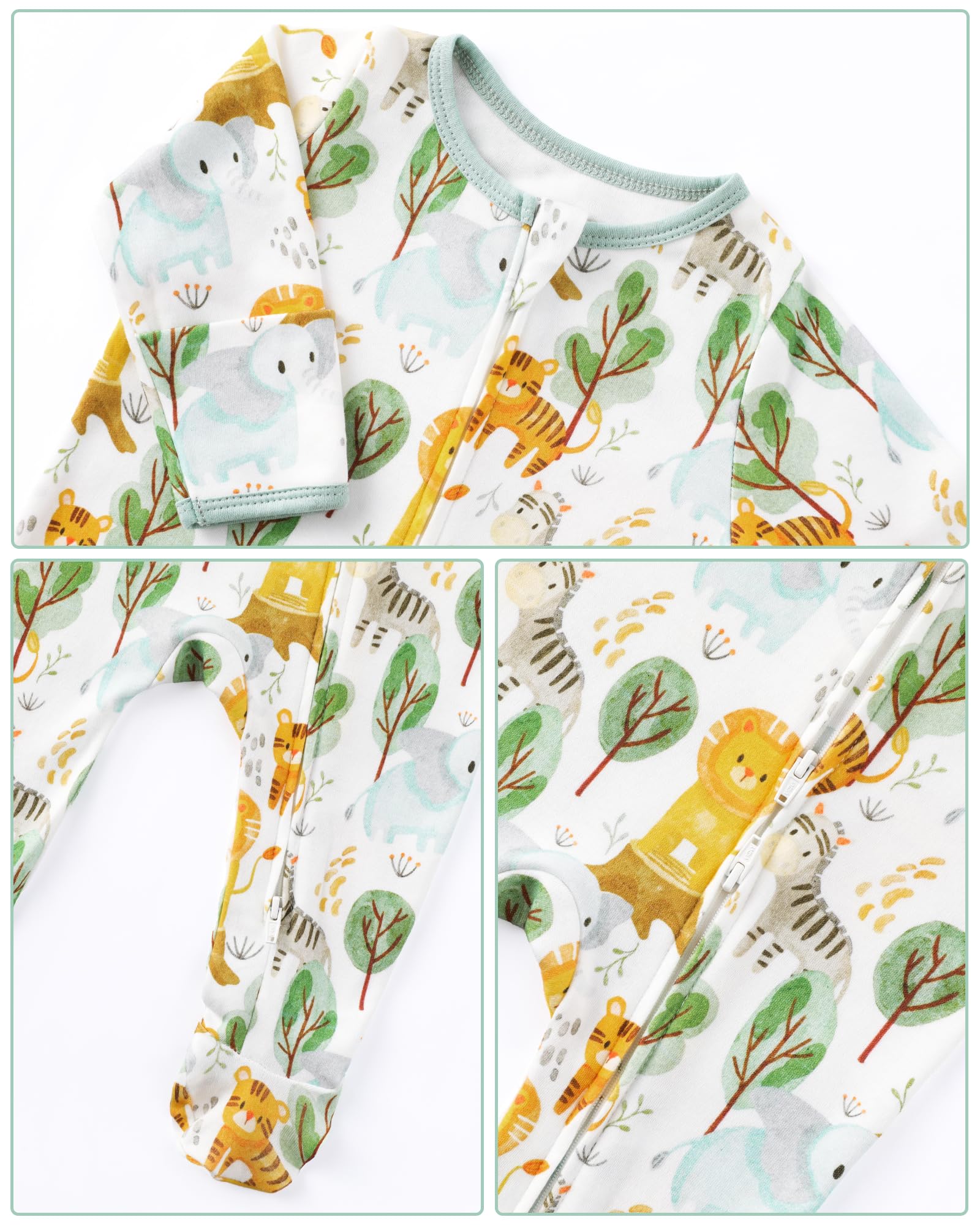 Baby Sleepers 3Pcs 100% Cotton Pajamas for Newborn 0-3 3-6 6-9 Months Boys Girls Clothes Sleep 'N Play Footed PJs