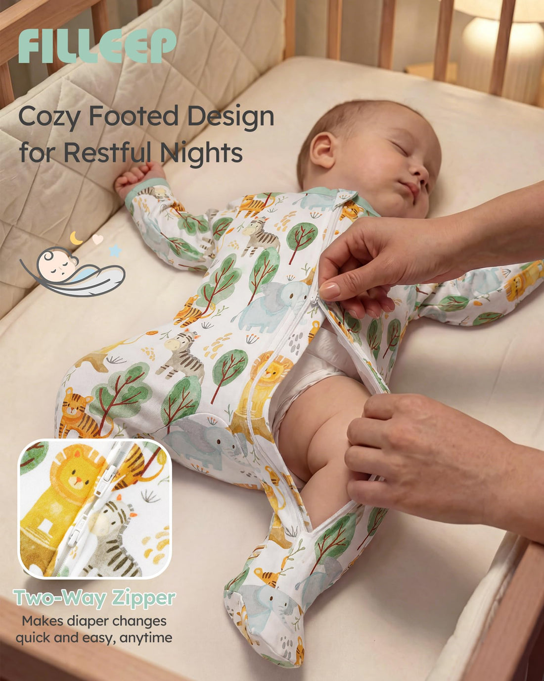 Baby Sleepers 3Pcs 100% Cotton Pajamas for Newborn 0-3 3-6 6-9 Months Boys Girls Clothes Sleep 'N Play Footed PJs